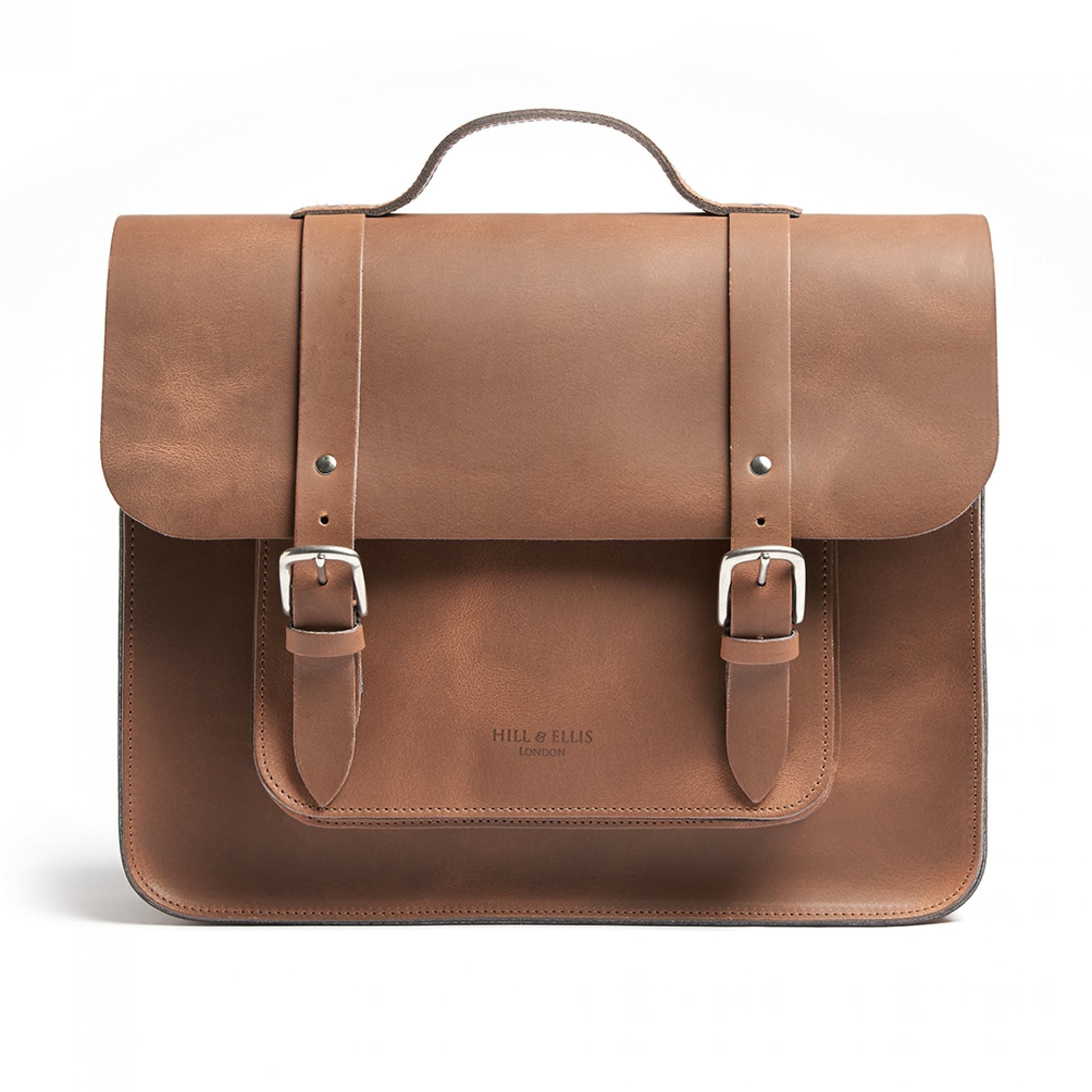 Hill and Ellis Mac Whiskey Tan Leather Pannier front