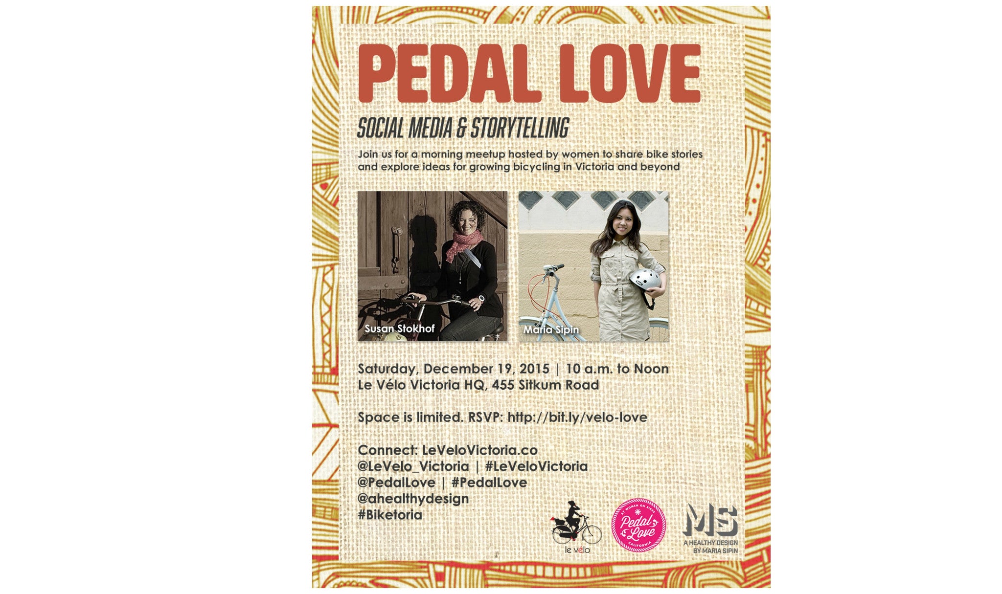 Pedal Love, Social Media & Storytelling Meetup | Invitation