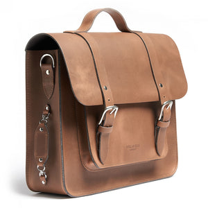 Mac Whiskey Tan Leather Pannier side view