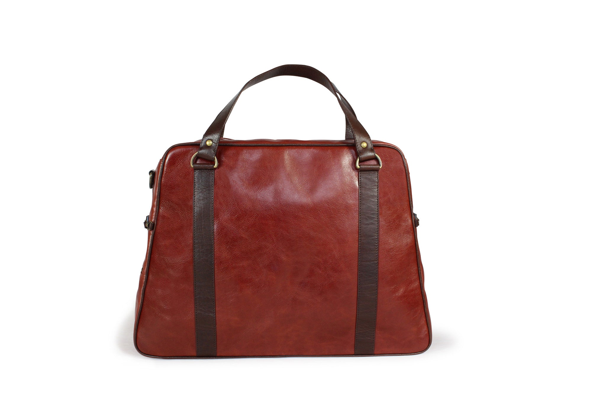 Hill and Ellis Duke Cherry Red Leather Satchel front view